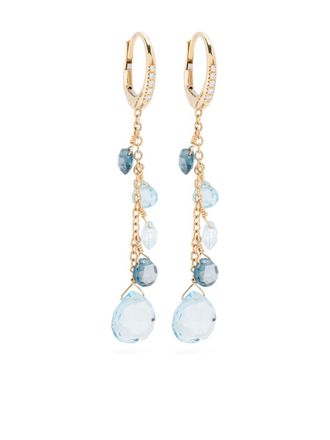 Marco Bicego 18kt geelgouden oorbellen met topaas en diamant