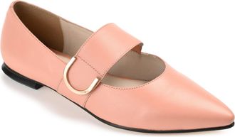 Journee Collection Journee Signature Womens Genuine Leather Emerence Loafer Pointed Toe Slip On Flats