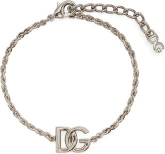 Dolce & Gabbana Bracelets, male, Gray, ONE SIZE, DG Silver Bracelet