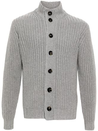 Dell'Oglio high-neck cashmere cardigan - men - Cashmere - 52 - Grey