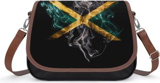 Generic Jamaican Flag Rasta Smoke Print Crossbody Bags for Women Shoulder Messenger Bag Purse Handbags