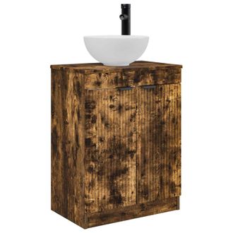 vidaXL Vanidad De Ba&ntilde;o Con Lavabo Roble Ahumado 54 X 35 X 83 Cm Vidaxl
