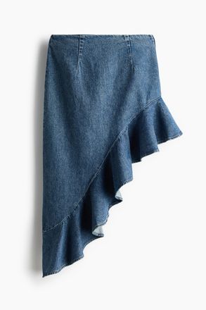 H&M Asymmetrischer Jeansjupe - Denimblau