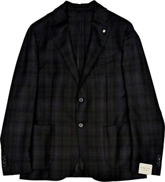L.B.M. 1911 Groen en Blauw Geruit Americana Jack - Heren - Blazers - Veelkleurig - XL - Jassen