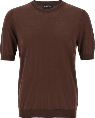 Ballantyne Brown R Neck Sweater