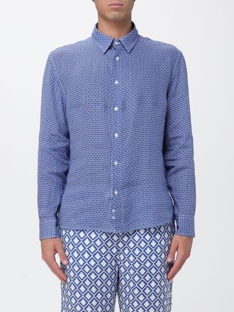 Peninsula Camicia in lino a maniche lunghe con fantasia etnica relaxed fit