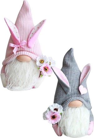 OEM Decoraci&oacute;n De Pascua - Set De 2 Mu&ntilde;ecos Sin Rostro Y Conejitos De Pascua