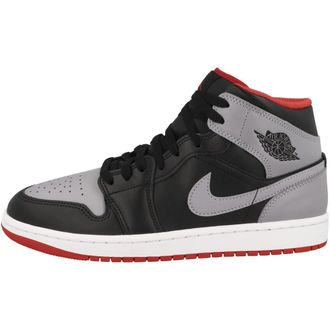 Nike Air Jordan 1 Mid Mens Trainers Sneakers Basketball Fashion Shoes DQ8426 (Black/Fire Red/White/Cement Grey 006) UK12 (EU47.5)