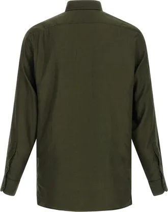Tom Ford Button-Down Gabardine Shirt - Olive