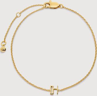 Monica Vinader Gold Initial H Chain Bracelet