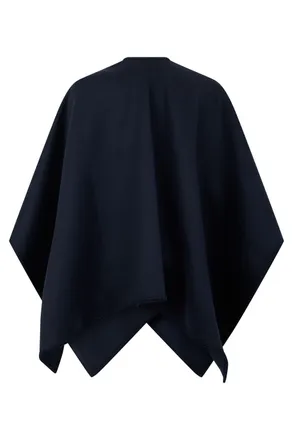 Max Mara Virgin Wool Cape - Navy
