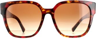 Valentino Square Womens Red Havana Brown Gradient VA4111 Sunglasses - One Size