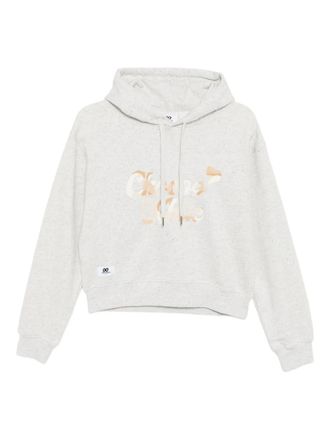 Chocoolate logo-embroidered hoodie - women - Cotton - M - Grey