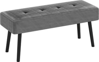 HOMCOM Homcom - End of Bed Bench with Thick Padding and Steel Legs for Entryway, Grey