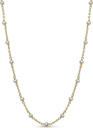 Jewelmak 14K Silver Grey Pearl & Pearl Necklace