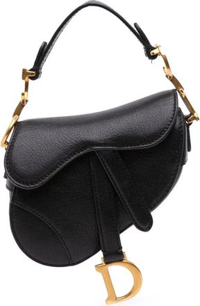 Dior Borsa a tracolla Micro Saddle in pelle di capra 2021 - Nero