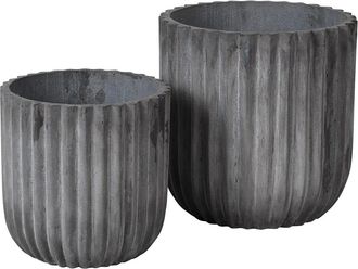 Broste Copenhagen Fiber Pflanztopf, &Oslash; 37 x 37 cm, charcoal (2er-Set)