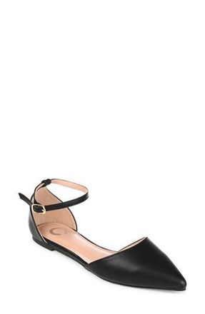 Journee Collection JOURNEE Reba Ankle Strap Flat in Black at Nordstrom Rack, Size 6.5