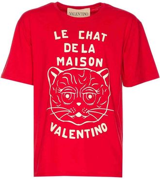 Valentino Garavani Le Chat De La Maison Print T-Shirt
