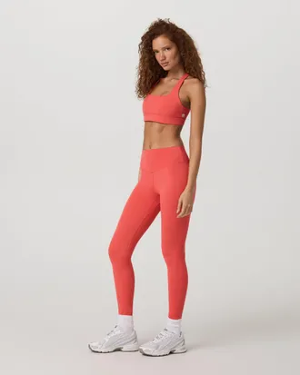 Vuori Clothing AllTheForm Legging - Short | Bright Coral | XS, Size Extra Small