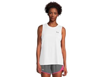 Under Armour Tech Tank Top Solid Womens Clothing White/Black : MD (US 8-10), Polyester
