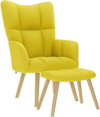 vidaXL Sill&oacute;n De Relax Con Taburete Tela Amarillo Clara Vidaxl
