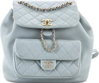 Chanel Duma Drawstring Quilted Leather Large backpack - Grijs