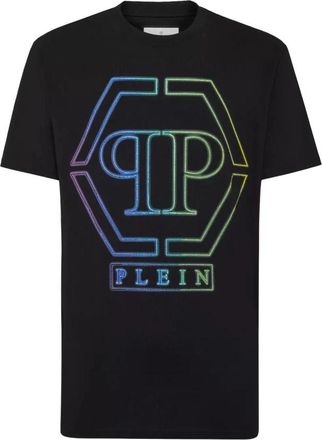 Philipp Plein Zwart Hexagon T-shirt - Heren - T-shirts - Zwart - XL - Katoen - Tops