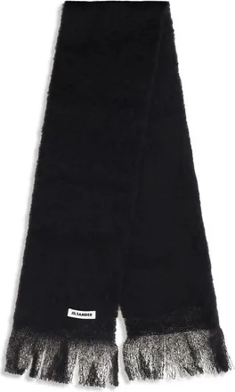Jil Sander Womens Black Wool Oves Aries Scarf