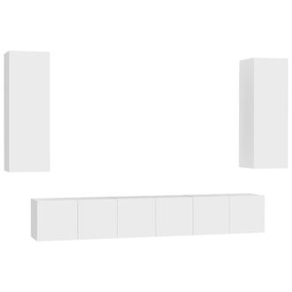 vidaXL Juego De Mueble Para Tv De 5 Piezas Madera De Ingenier&iacute;a Blanco Vidaxl