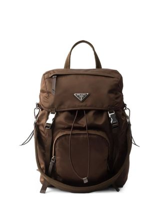 Prada logo-detail backpack - Brown