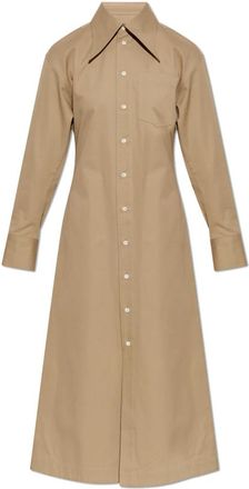 Ami Cotton Fitted Shirt Dress - Dames - Shirt Kleedjes - Bruin - 3XS - Katoen - Kleedjes