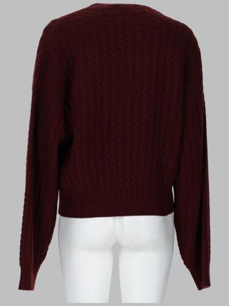 Rotate Cable-Knit Wool-Cashmere Sweater - Burgundy