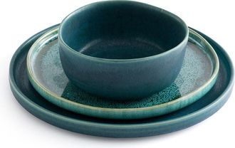 AM.PM Set van 4 dessertborden in geëmailleerd aardewerk, Dorna