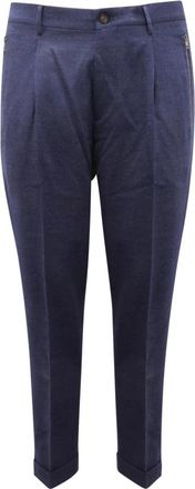 Etro Slim-fit broek - Heren - Slim Fit Broeken - Blauw - XL - Wol - Broeken