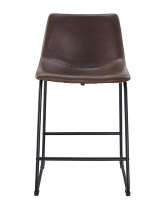 Hewson Set Of 2 Faux Leather Kitchen Counter Stools