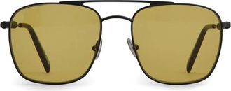 Tod's square-frame sunglasses - men - Leather/Metal - One Size - Grey