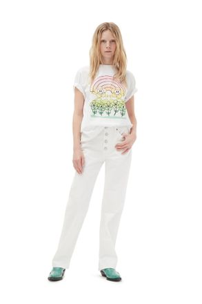 Ganni White Lovy Jeans - Size 26W/32L Organic Cotton