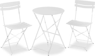 Best Choice Products 3-Piece Small Bistro Set, Folding Patio Furniture Set of 2 Chairs and Table
