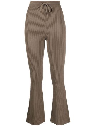 Nanushka ribbed knitted cropped trousers - Brown