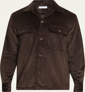 Salvatore Piccolo Mens Cotton Corduroy Dual-Pocket Overshirt