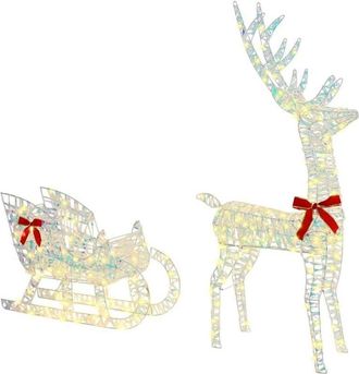 vidaXL trineo tirado por reno cálido 70 x 26 x 128.5 cm PET vidaXL