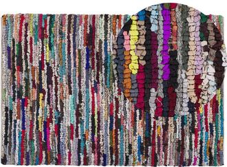 Beliani Beliani - Alfombra Multicolor De Poli&eacute;ster Algod&oacute;n 160 X 230 Cm Hecha A Mano Oriental Boho Bafra