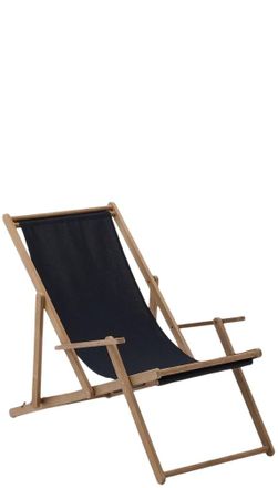 K Home Klappbarer, massiver Outdoor Liegesessel Vilaro, Schwarz