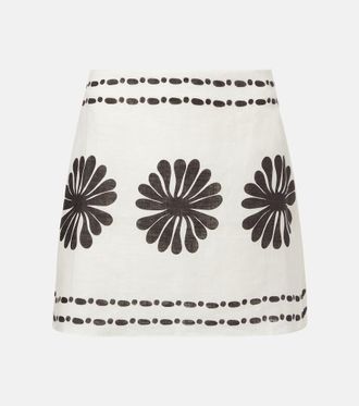 Cala de la Cruz Eve floral linen miniskirt