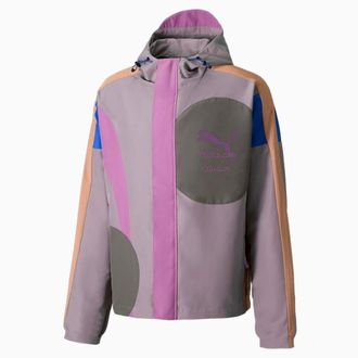 Puma x KidSuper Studios Zip Up Multicoloured Mens Lightweight Jacket - Pink - Size X-Large