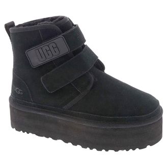 UGG Neumel Platform Suede Womens Ankle Boots - Black - Size:UK 4