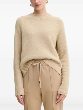BOSS raglan-sleeve sweater - women - Modal/Alpaca/Polyamide/Cotton/Elastane - L - Neutrals