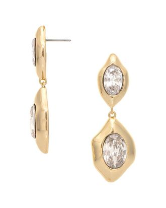 Rivka Friedman 18K Plated Cz Dangle Earrings