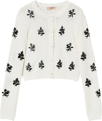 Twin-Set Cardigan con ricamo - Bianco